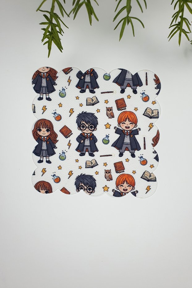 School of Witchcraft Laser Cut Cocktail Napkin with Cartoon Characters Design 1 Piece