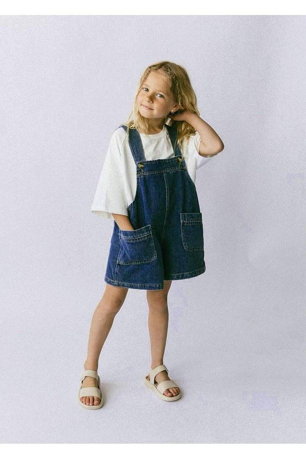 Kız Çocuk Denim Slopet Şort Takım - 3