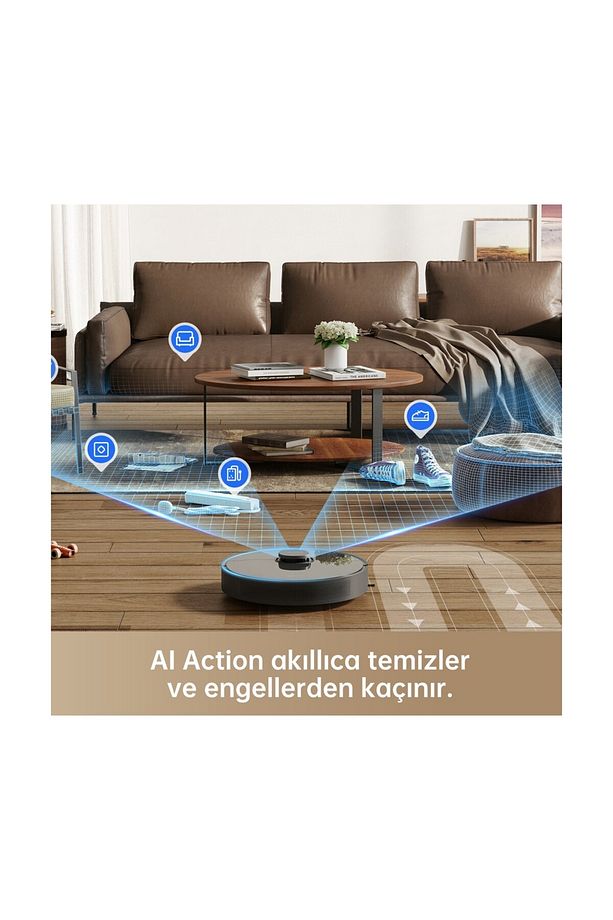 Techx Vacumix En hızlı 5000 PA , D10s Plus Robot Süpürge Siyah , 3 Litre Toz Hazne - 8