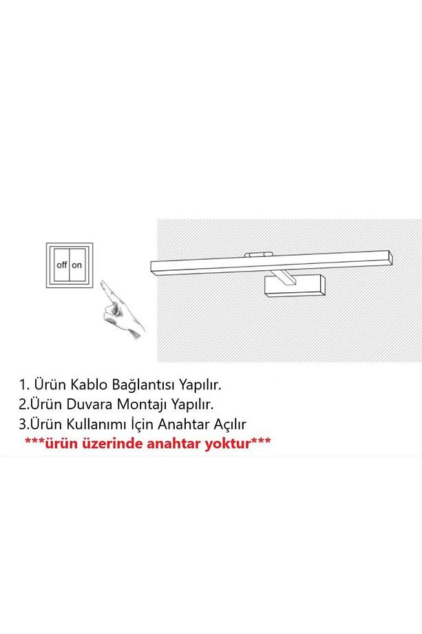 Siyah Kasa Gün Işığı Banyo Duvar Ayna Tablo Aydınlatması Flüt Aplik Kuğu Aplik Ledli Aplik 6W - 4