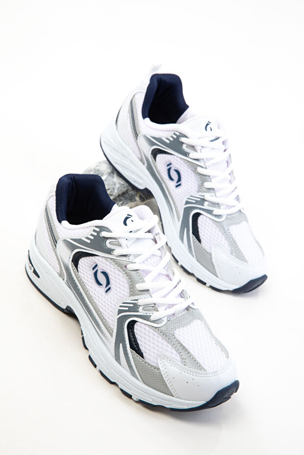 Fehér-jégkék női tornacipő, 18753 - 2