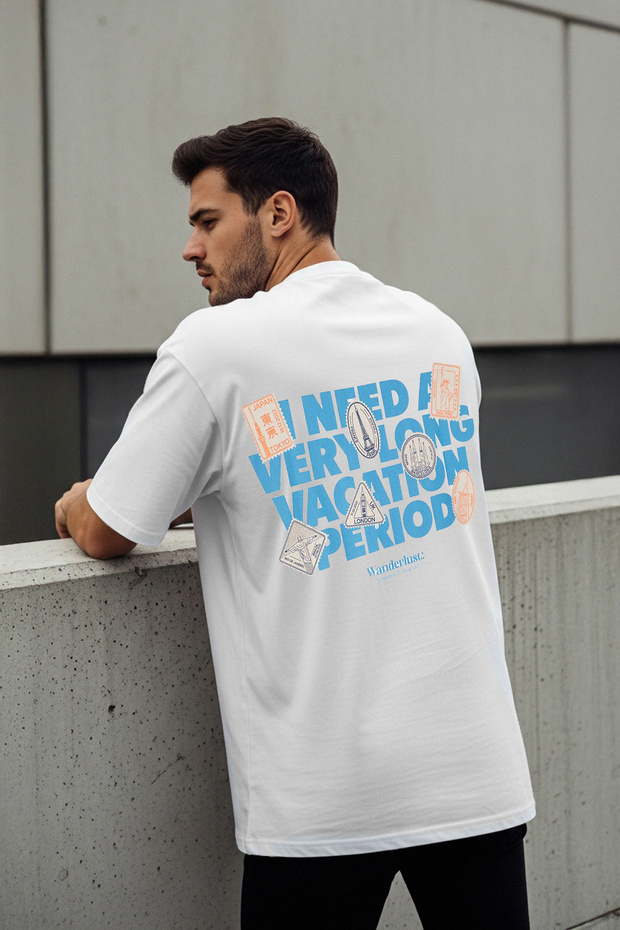 Ekru Oversize/Geniş Kesim Baskılı %100 Pamuklu T-Shirt TMNSS25TS00223 - 5