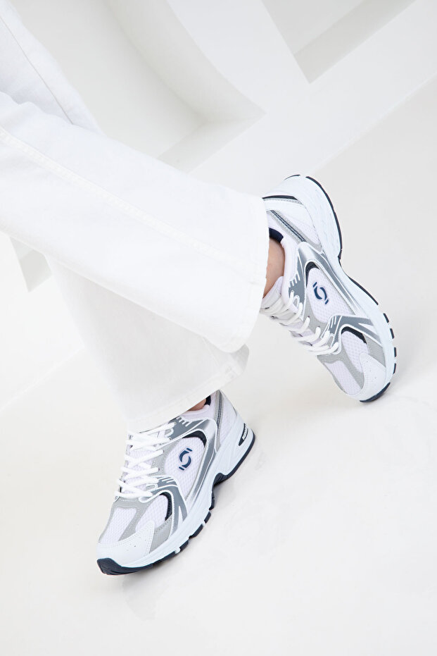 Fehér-jégkék női tornacipő, 18753 - 5