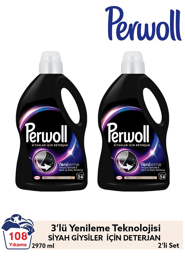Sıvı Deterjan Yenileme Siyah 2.97L 2'li Set (Toplam 5.94L) – Siyahlar İçin Güçlü Temizlik - 1