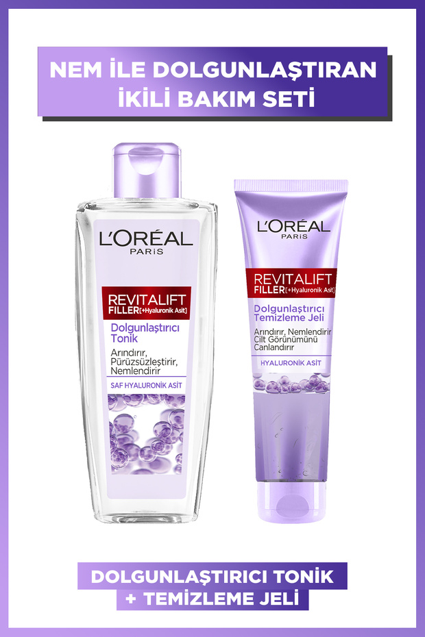 Revitalift Filler Moisture Plumping Skin Care Set of 2 - Cleansing Gel 150 ml & Tonic 200 ml