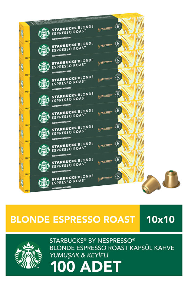Nespresso Compatible Capsule by Nespresso Blonde Espresso Capsule Coffee 10 X 10 Pieces