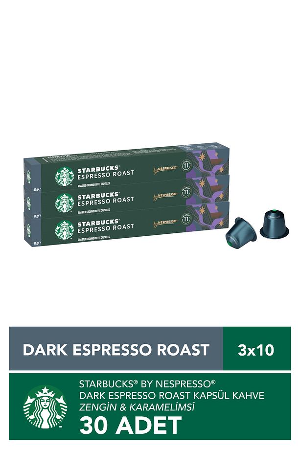 By Nespresso Dark Espresso Roast Kapsül Kahve 3 X 10 adet - 1