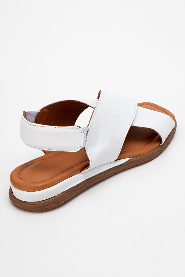 706 valódi bőr fehér bőrű női szandál - 5