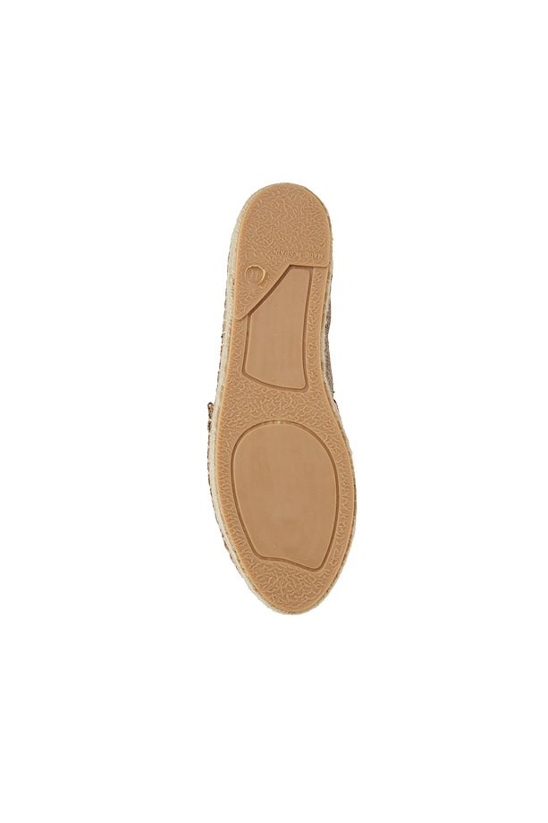 Bej Rengi, Yuvarlak Burun, Kauçuk Tabanlı Espadril - 5