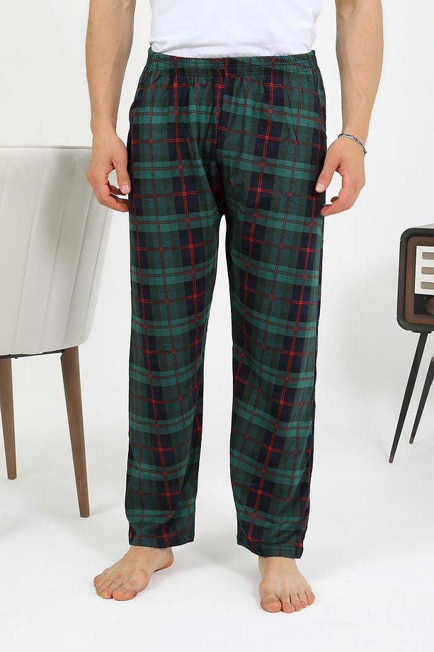 Erkek Pamuk Tek Alt Pijama Yeşil 27562 - 3