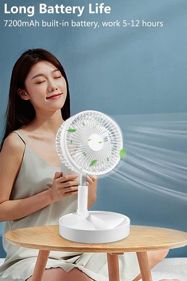 Katlanabilir Ayaklı Vantilatör 4 Kademeli – Usb-c Şarjlı Telefon Şarjlı 102cm Taşınabilir Fan - 4