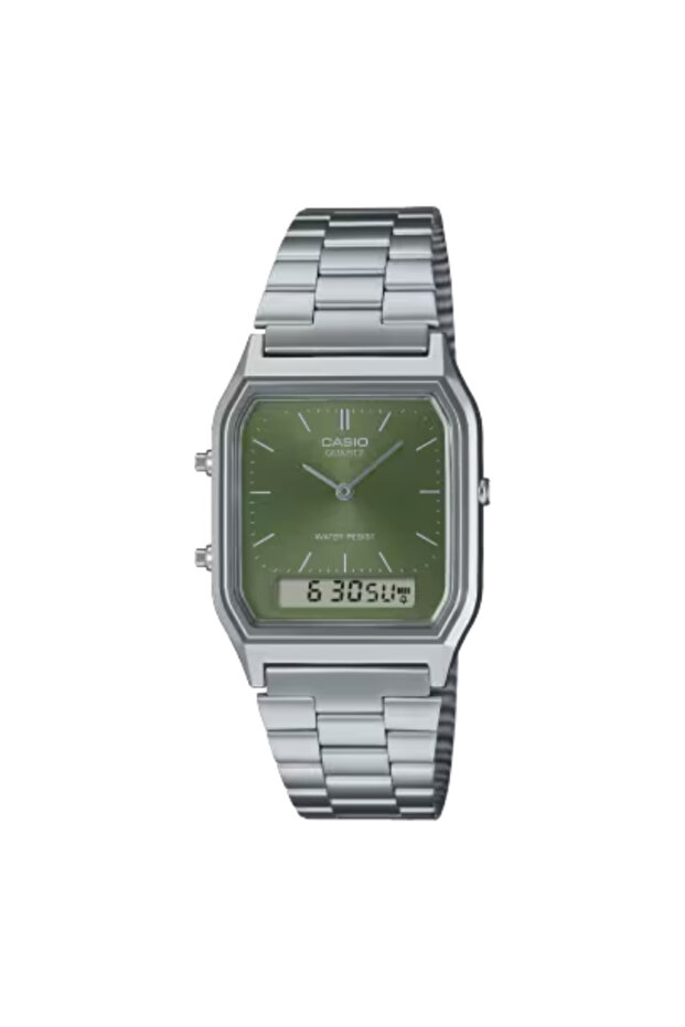 CASIO Unisex Analog-Digital Green Dial Watch - AQ-230A-3AMQYDF