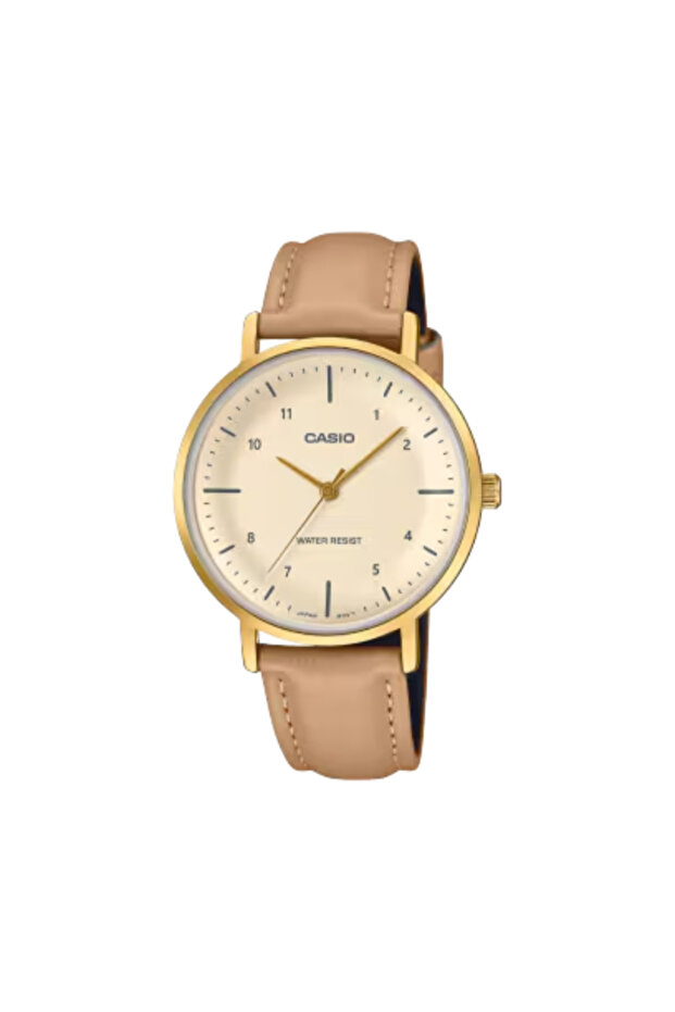 CASIO Women's Analog Beige Dial Watch - LTP-VT03GL-4BDF