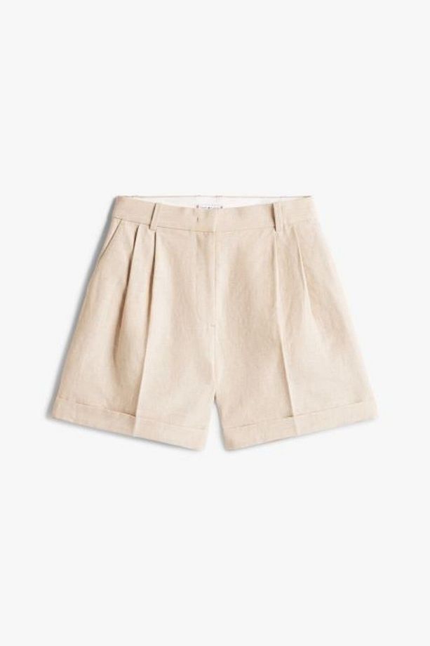 Kadın Th Linen Mix Şort - Bej - 5