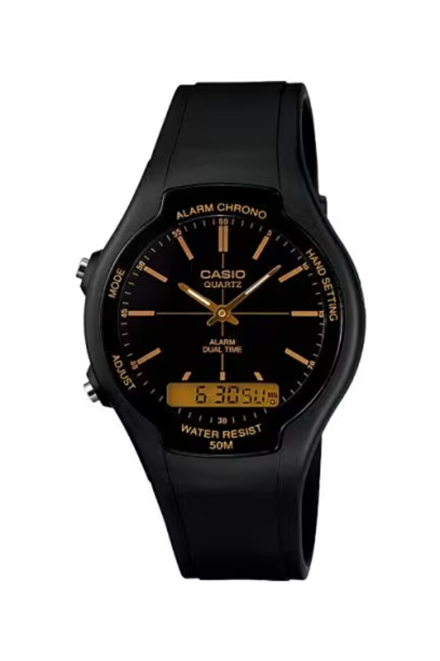 CASIO Men's Analog-Digital Black Dial Watch - AW-90H-9E - 1