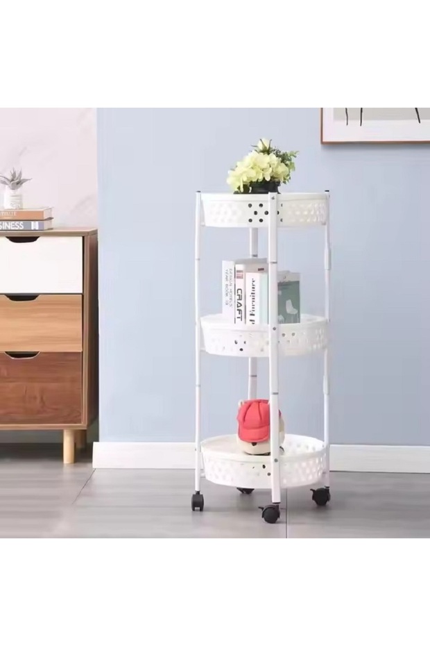 رفوف مطبخ دوارة 360 درجة، سلال تخزين الفاكهة والخضروات - 1