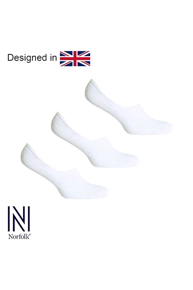 Tokyo Unisex 80% Cotton Ballerina Socks 3-Piece White