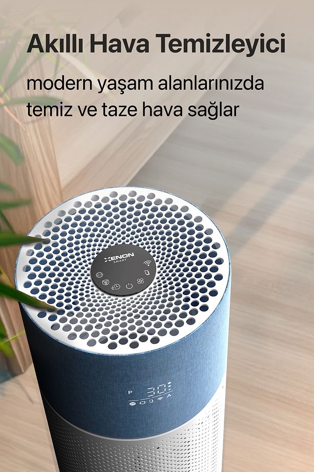 Akıllı Hava Temizleyici 70 M2 Wi-fi Mobil App Air Purifier Cadr 550m³ Karbon Hepa Filtre X7420 Mavi - 8