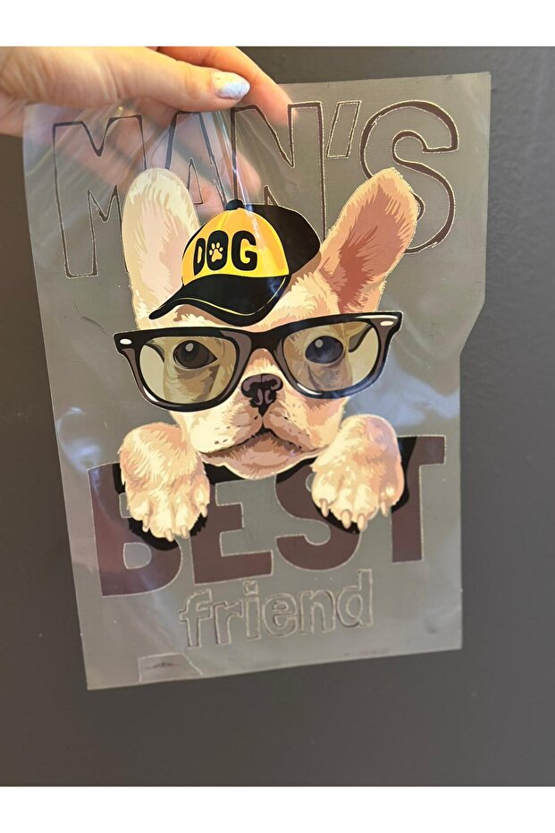 Iron-On Design Dog with Glasses Transfer Printing Arma 25X18 cm