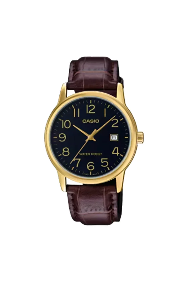 CASIO Men's Analog Black Dial Watch - MTP-V002GL-1B - 1