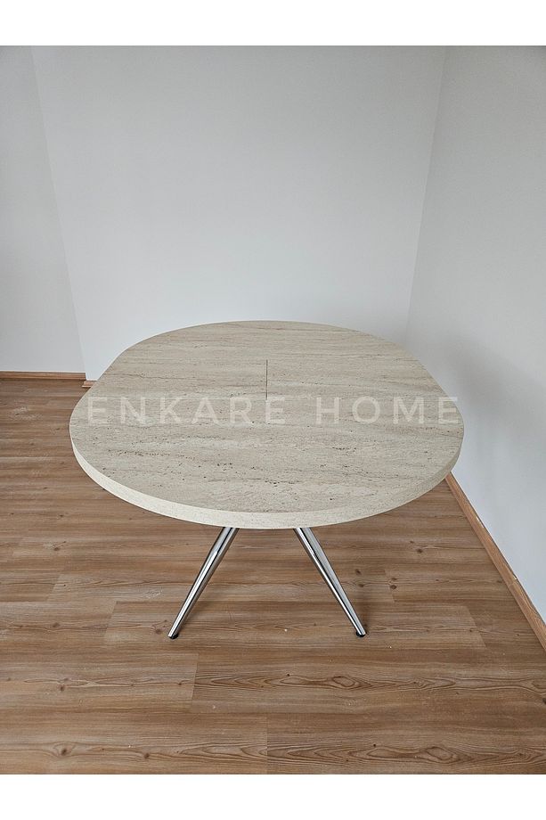 Oliva Yuvarlak Açılabilir Yemek Masası – 100x100 - 140 cm | 4-6 Kişilik | Mdf Mutfak ve Salon - 5