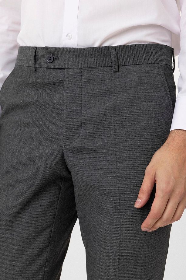 Süvari Bol Kesim Armür Desenli Yumuşak Dokulu Kumaş Pantolon - 4