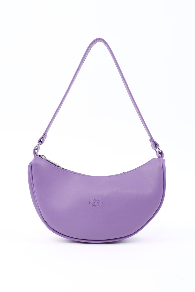Lilac Shk26 Single Compartment Faux Leather Hand and Shoulder Bag L:12 E:26 W:6 cm