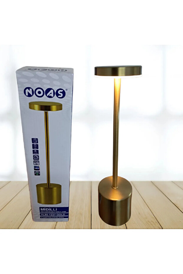 MİDİLLİ ŞARJLI MASA LAMBASI GOLD - 3