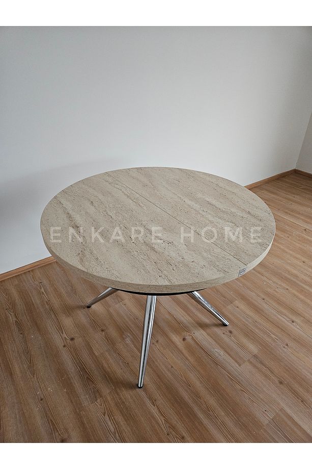 Oliva Yuvarlak Açılabilir Yemek Masası – 100x100 - 140 cm | 4-6 Kişilik | Mdf Mutfak ve Salon - 8