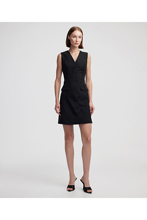 Cep kapaklı mini elbise - 2