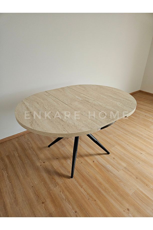 Oliva Yuvarlak Açılabilir Yemek Masası – 100x100 - 140 cm | 4-6 Kişilik | Mdf Mutfak ve Salon - 6