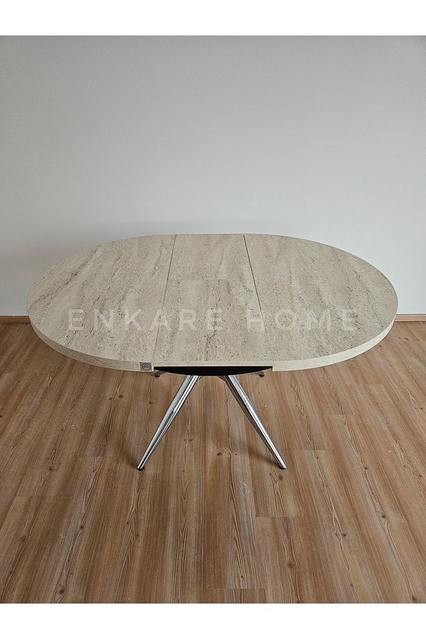 Oliva Yuvarlak Açılabilir Yemek Masası – 100x100 - 140 cm | 4-6 Kişilik | Mdf Mutfak ve Salon - 2