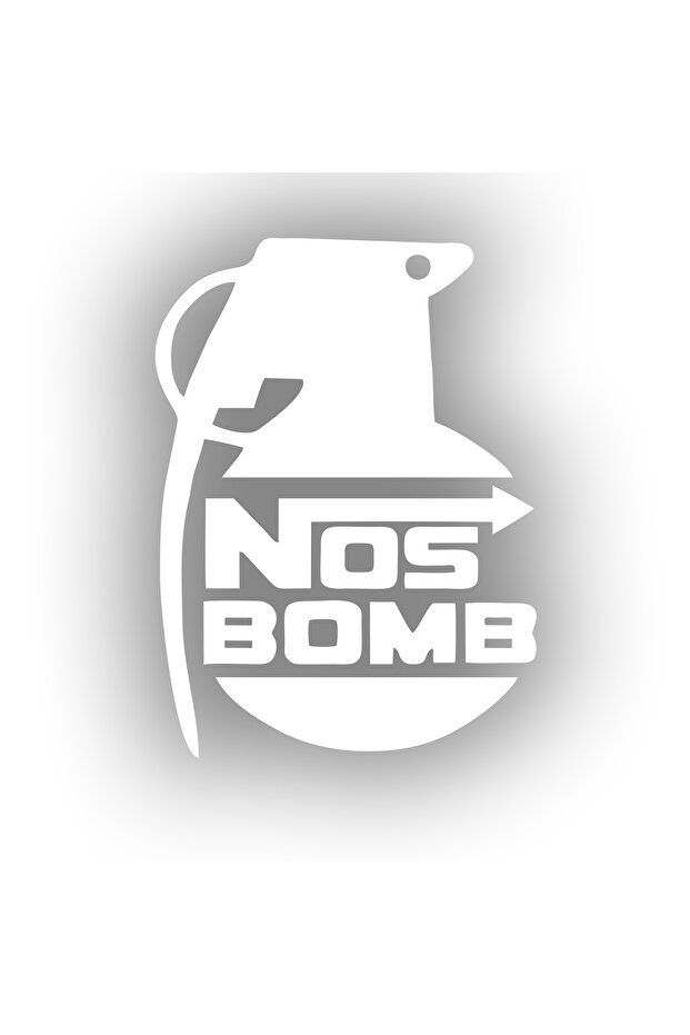 Nos Bomb Car Sticker 17X17 cm White