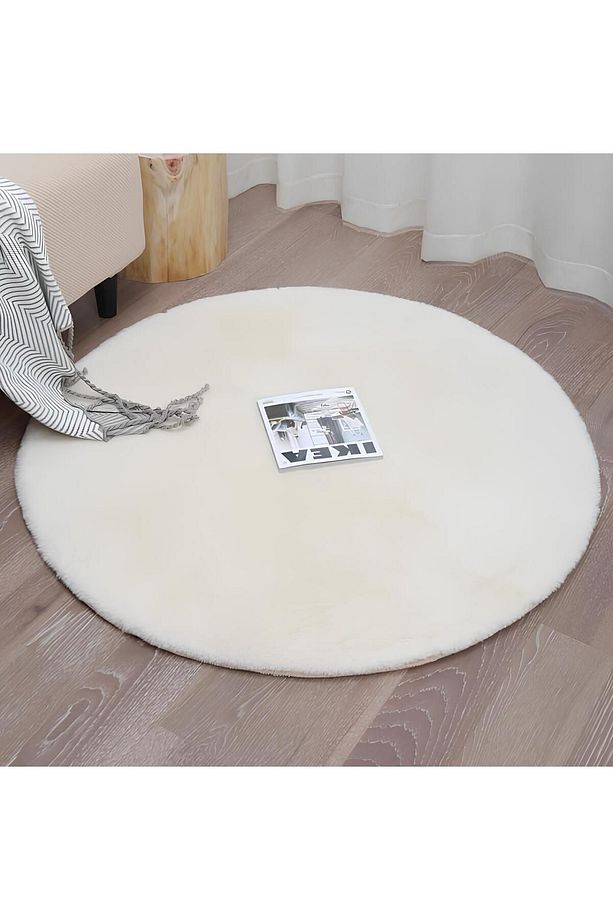 Peluş Salon Mutfak Çocuk Odası Yuvarlak Halı - 4