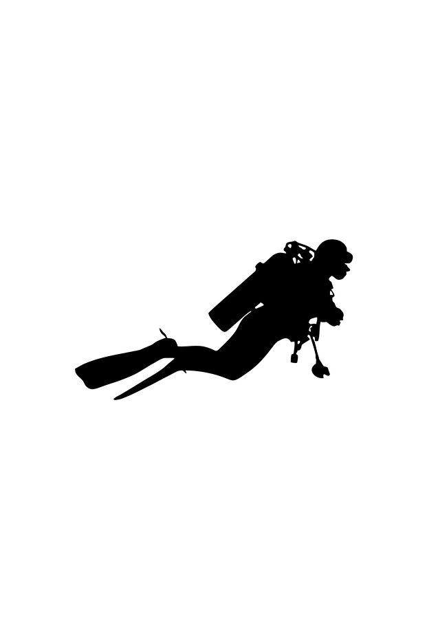 Diver Sticker 20x10 Cm Black