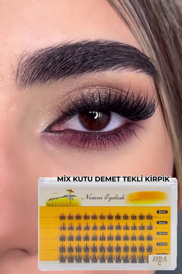 Nesura 20d Mix Tekli Demet Kirpik, Tekli Takma Kirpik - No:5 - 1
