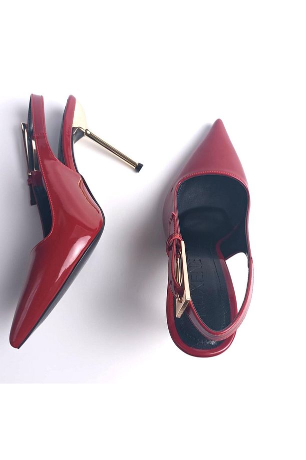 BATA SİVRİ BURUN RUGAN TOPUK DEKOLTELİ 9,5 CM İNCE TOPUK STİLETTO TOPUKLU AYAKKABI - 8