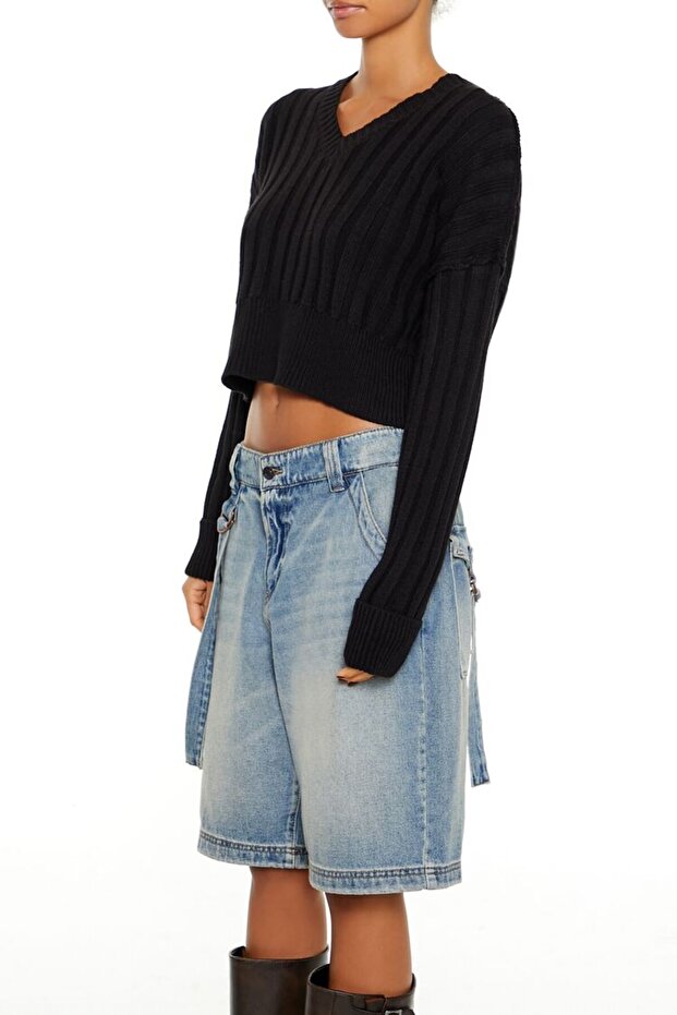 Örgü Crop Kazak - 4