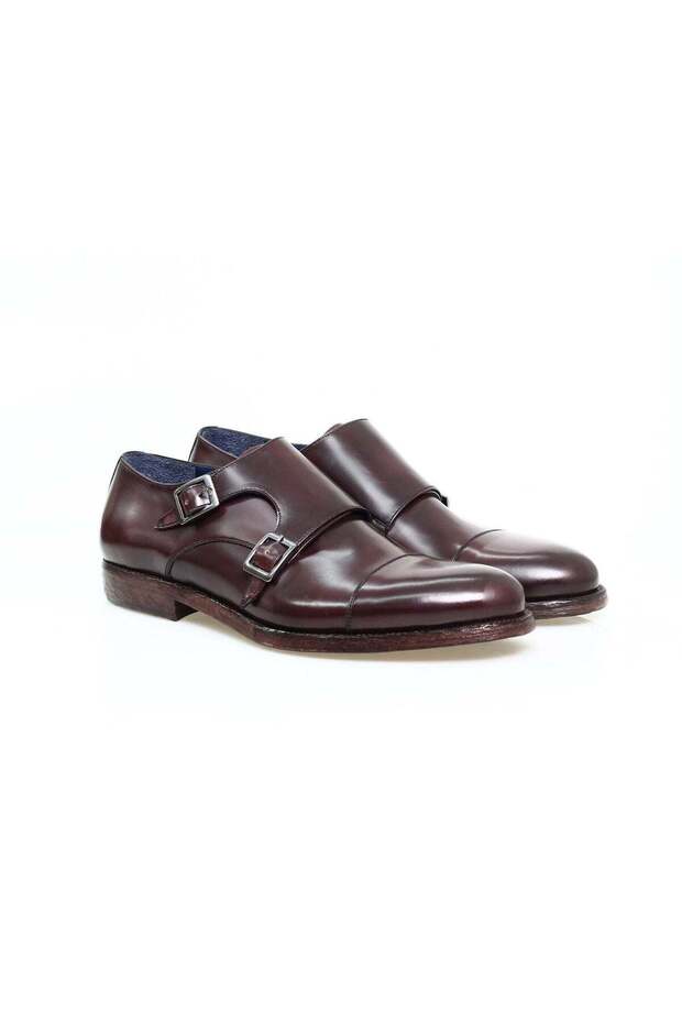 Bordo Color Laceless Genuine Leather Men's Shoes