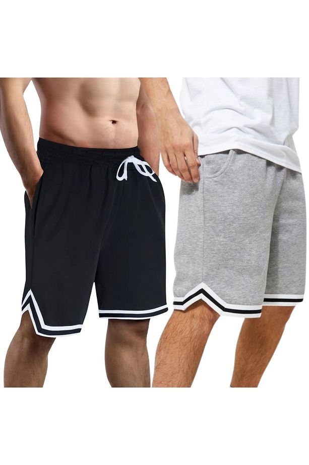 Erkek Siyah Gri Şort Bermuda Peyne 2 Li Set - 1