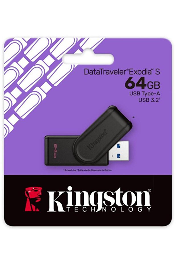 Kingston DataTraveler Exodia S 64GB DTXS USB3.2 Gen.1 USB Flash Bellek
