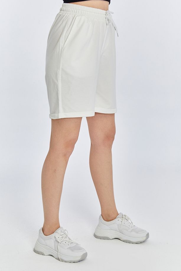 Kadın Duble Paça Oversize Rahat Kalıp Şort - 6