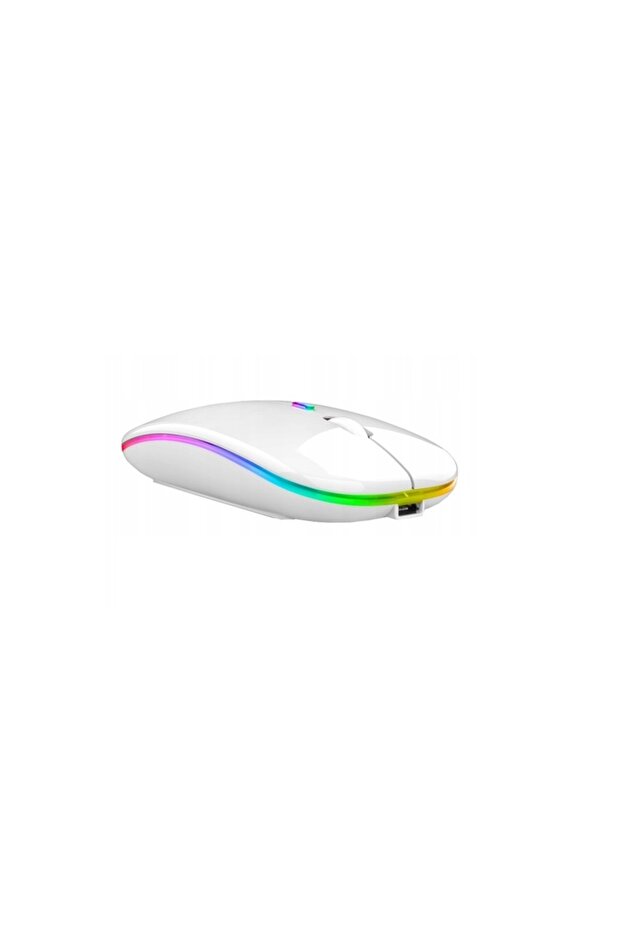 Wireless optical mouse with RGB LED lighting, USB and Bluetooth interface, ergonomic shape, white - 4
