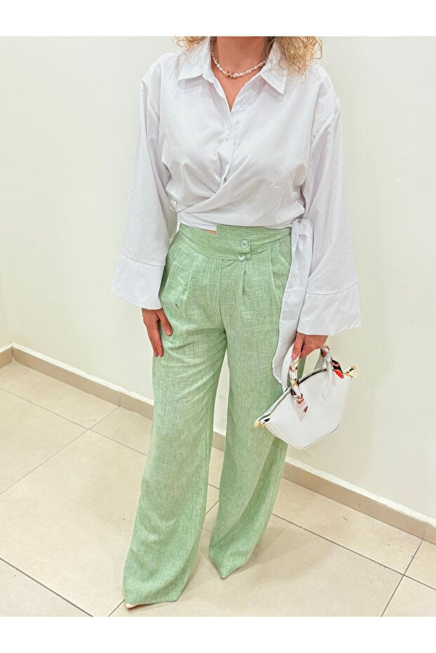 Linen Palazzo Pantalon