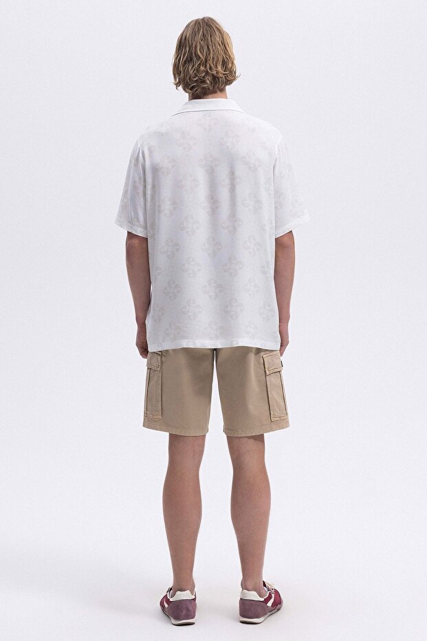 Erkek Bej Kargo Şort EM471-BG - 3