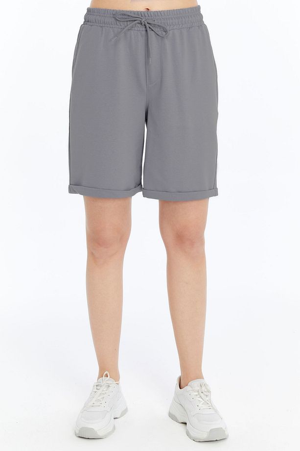 Kadın Duble Paça Oversize Rahat Kalıp Şort - 6