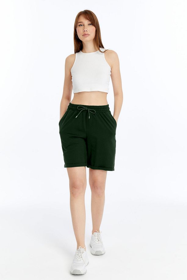 Kadın Duble Paça Oversize Rahat Kalıp Şort - 3