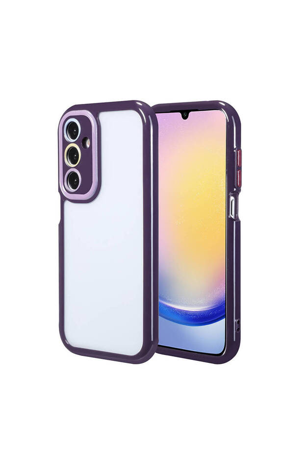 Galaxy A25 Case Sys Vitamin Cover with Camera Protection Color Edge and Frame Design-Deep Purple