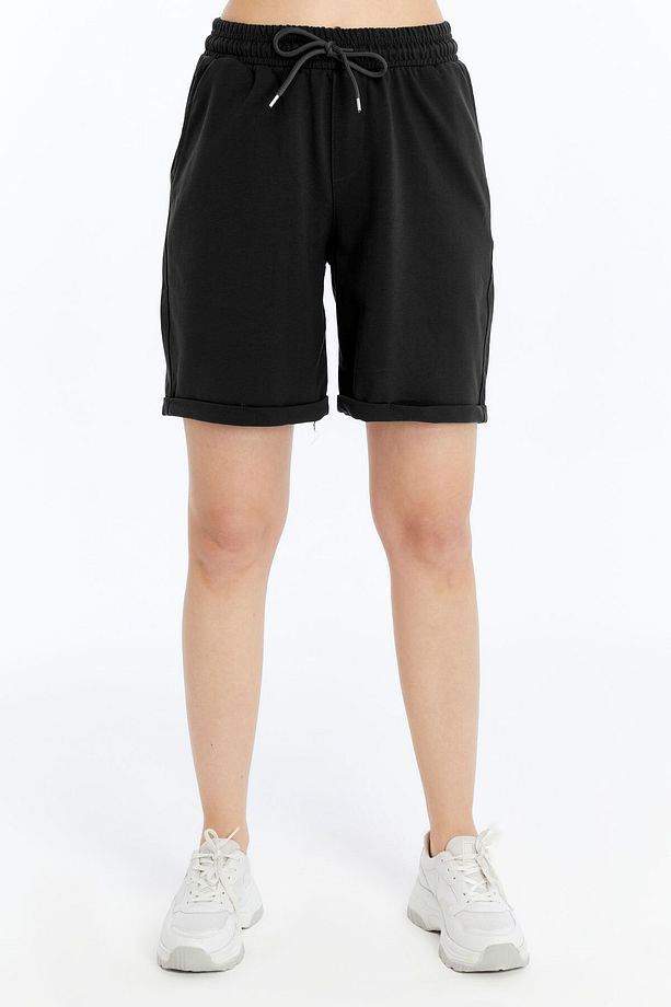 Kadın Duble Paça Oversize Rahat Kalıp Şort - 5