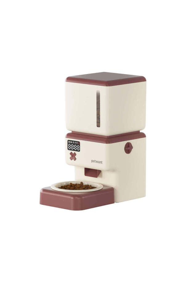 PETWANT Pet Feeder, WiFi Control for Cat, Dog Voice Record, Single bowl Battery, Connect to Tuya App
